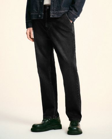  URBAN REVIVO - Quần jeans nam ống đứng High Rise 