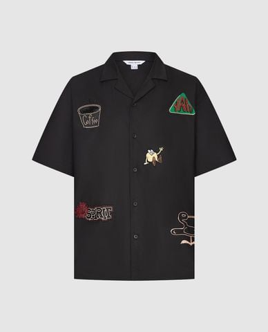  URBAN REVIVO - Áo sơ mi nam cổ bẻ tay ngắn cá tính 