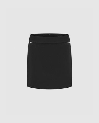  URBAN REVIVO - Chân váy chữ A mini lưng cao tôn dáng Straight 