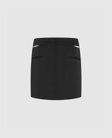  URBAN REVIVO - Chân váy chữ A mini lưng cao tôn dáng Straight 