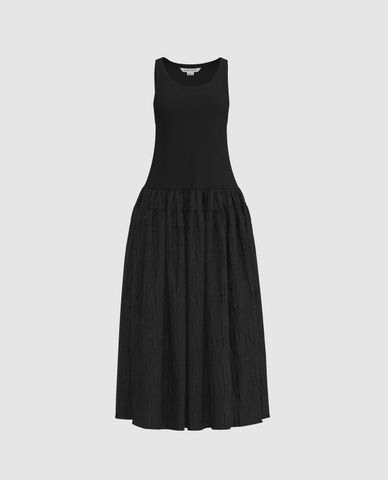  URBAN REVIVO - Đầm sát nách midi phom chữ A nữ tính 