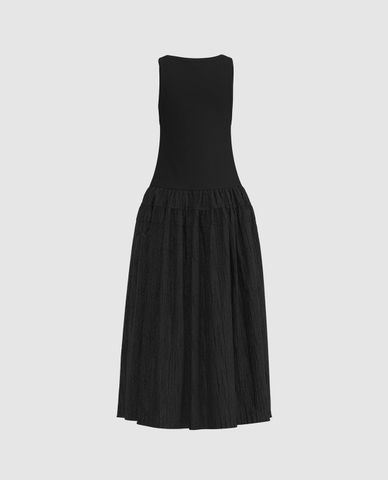  URBAN REVIVO - Đầm sát nách midi phom chữ A nữ tính 