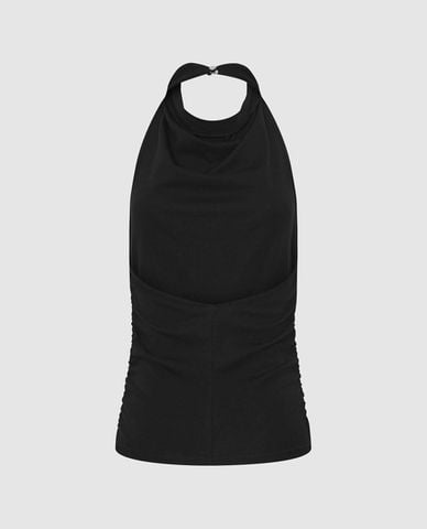  URBAN REVIVO - Áo sát nách nữ cổ yếm hiện đại 