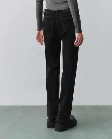  URBAN REVIVO - Quần jeans nữ ống đứng thanh lịch 