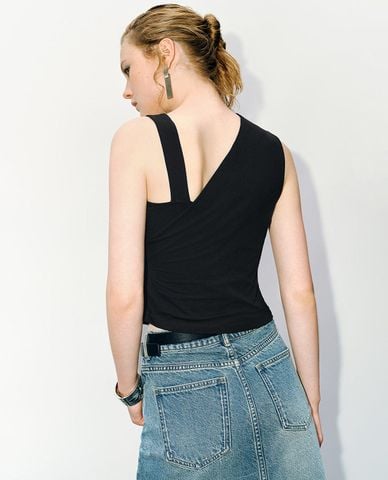  URBAN REVIVO - Áo kiểu nữ lệch vai thời thượng 