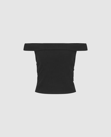  URBAN REVIVO - Áo trễ vai nữ phom ôm hiện đại 