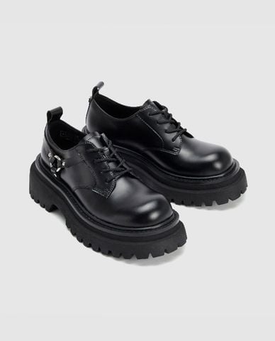  URBAN REVIVO - Giày lười nữ đế thấp mũi tròn Vegan Leather 