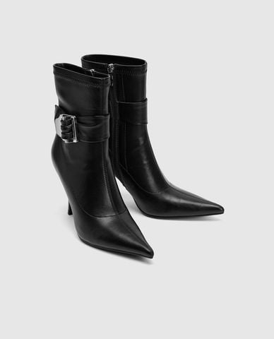  URBAN REVIVO - Giày boots cao gót nữ mũi nhọn Leather 