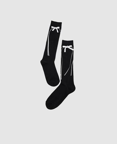  URBAN REVIVO - Vớ nữ cổ cao phối nơ 