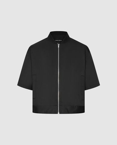  URBAN REVIVO - Áo khoác bomber nam tay ngắn Zip Up Front 
