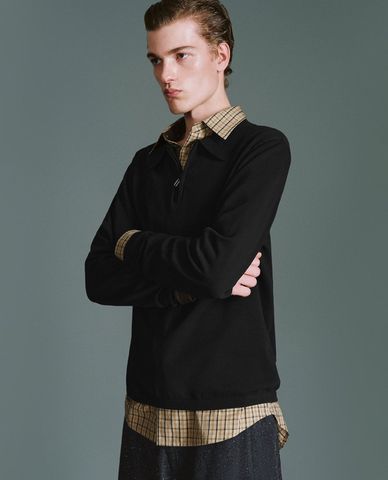  URBAN REVIVO - Áo sweatshirt nam cổ tròn tay dài 