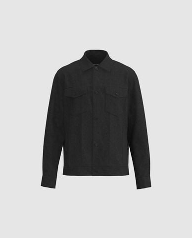  URBAN REVIVO - Áo khoác sơ mi nam phối túi hộp 