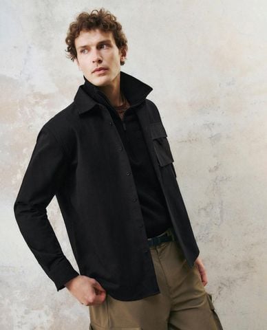  URBAN REVIVO - Áo sơ mi nam cổ bẻ tay dài hiện đại 