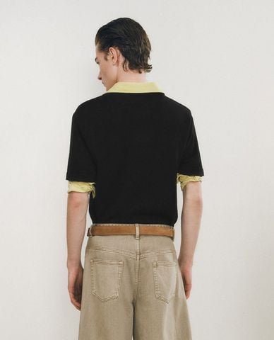  URBAN REVIVO - Áo polo nam cổ bẻ tay ngắn hiện đại 