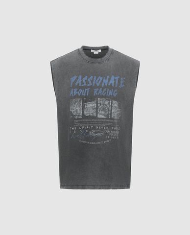  URBAN REVIVO - Áo sát nách nam cổ tròn Loose 