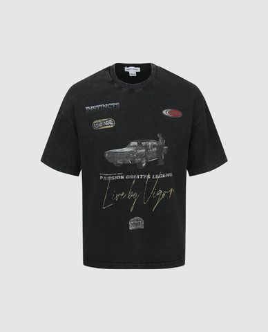  URBAN REVIVO - Áo thun nam cổ tròn tay ngắn Printed 