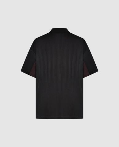  URBAN REVIVO - Áo polo nam cổ bẻ tay ngắn phối chữ 