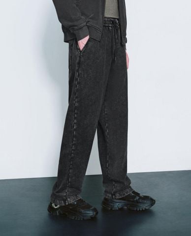  URBAN REVIVO - Quần nam ống rộng lưng thun Loose Drawstring 