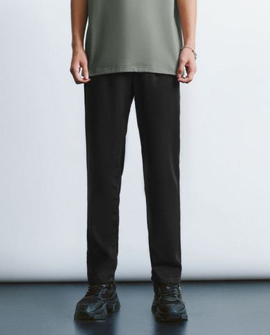  URBAN REVIVO - Quần jeans nam ống đứng lưng thun phối dây rút Low-Cut Uppers 