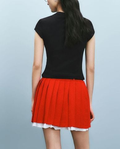  URBAN REVIVO - Áo thun nữ cổ tròn tay ngắn phom ôm 