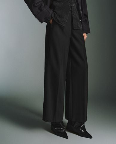  URBAN REVIVO - Quần nữ ống rộng cạp cao thanh lịch 