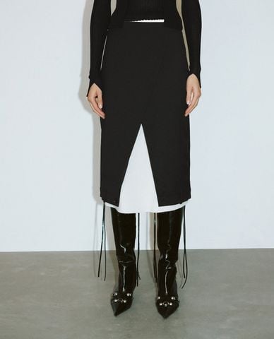  URBAN REVIVO - Chân váy chữ A midi 2 trong 1 