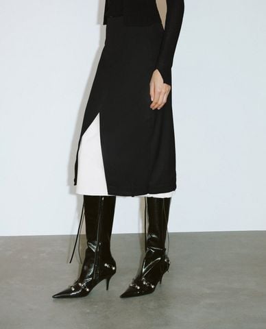  URBAN REVIVO - Chân váy chữ A midi 2 trong 1 