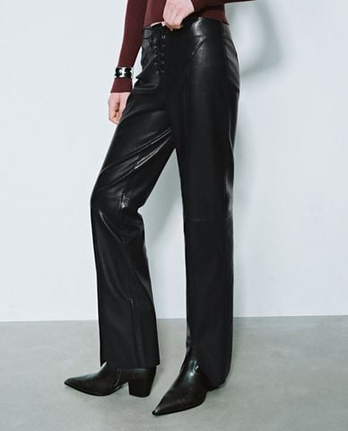  URBAN REVIVO - Quần nữ ống đứng thắt dây cá tính 