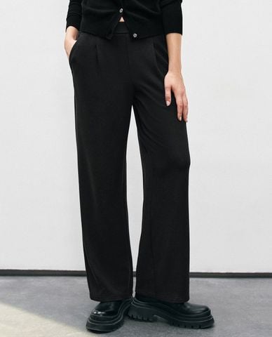  URBAN REVIVO - Quần nữ ống rộng xếp li thanh lịch 