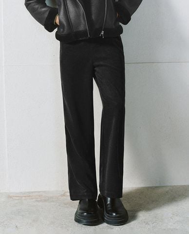  URBAN REVIVO - Quần nữ ống đứng lưng thun hiện đại Elastic 