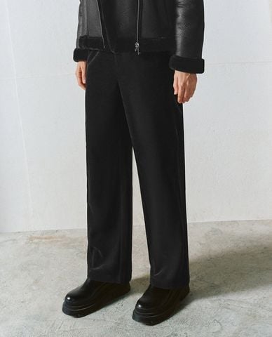  URBAN REVIVO - Quần nữ ống đứng lưng thun hiện đại Elastic 