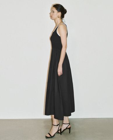  URBAN REVIVO - Đầm sát nách phom midi thời trang 