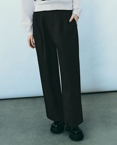  URBAN REVIVO - Quần nữ ống rộng xếp li thanh lịch 