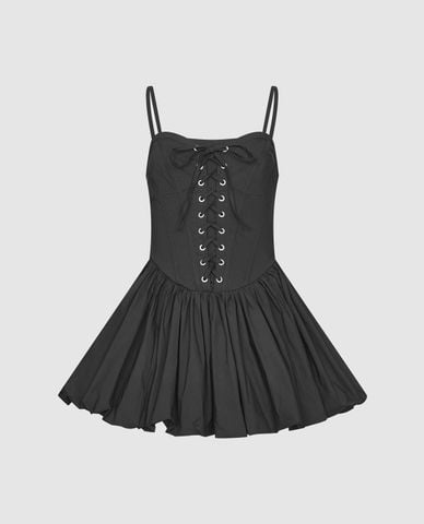  URBAN REVIVO - Đầm hai dây mini Lace Up 