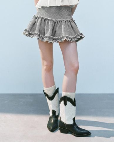  URBAN REVIVO - Chân váy xếp tầng mini Ruffle 