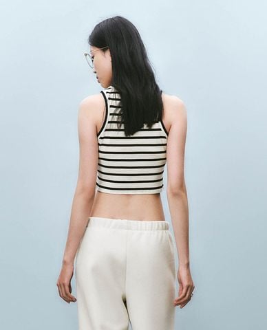  URBAN REVIVO - Áo croptop nữ cổ tròn phom ôm 