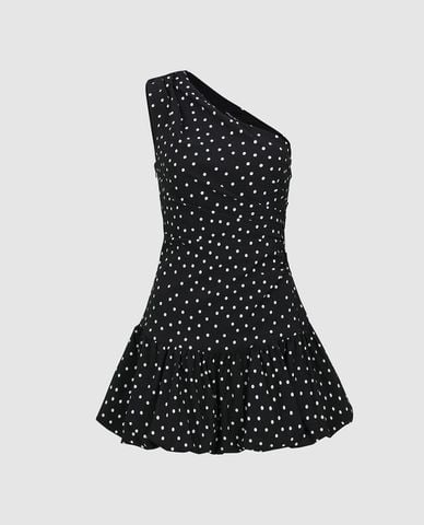  URBAN REVIVO - Đầm sát nách mini lệch vai trẻ trung 