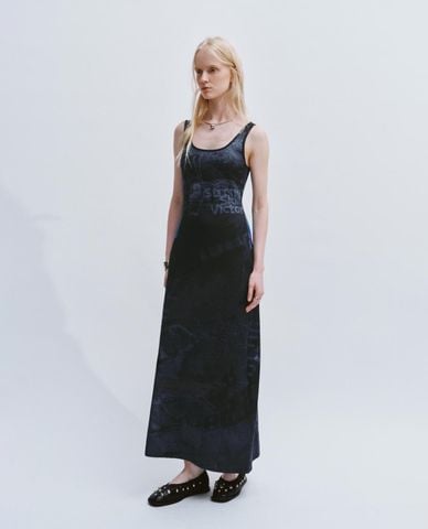  URBAN REVIVO - Đầm hai dây midi in hoạ tiết 