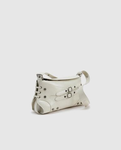  URBAN REVIVO - Túi đeo vai nữ hình thang phối đinh tán 