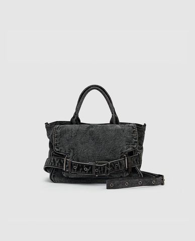  URBAN REVIVO - Túi đeo vai nữ phom chữ nhật Denim 