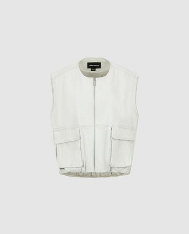  URBAN REVIVO - Áo khoác denim nữ phối túi hộp 