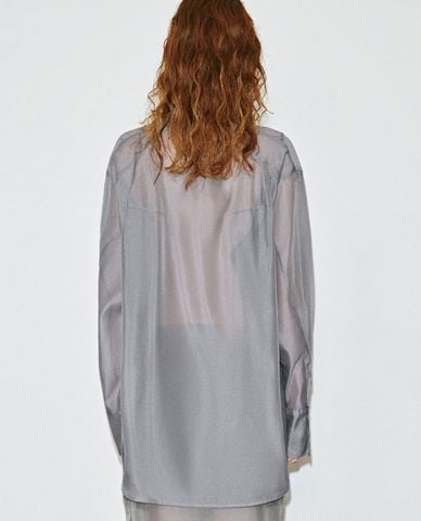  URBAN REVIVO - Áo sơ mi nữ xuyên thấu Sheer 