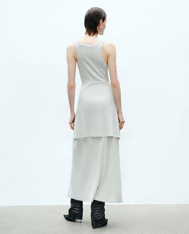  URBAN REVIVO - Đầm sát nách midi phom suông 