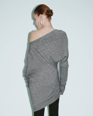  URBAN REVIVO - Áo kiểu nữ tay dài phom ôm Loose 