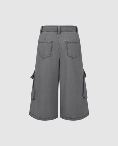  URBAN REVIVO - Quần nữ ống rộng cá tính Cargo 