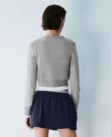  URBAN REVIVO - Áo khoác cardigan nữ phom croptop cá tính 