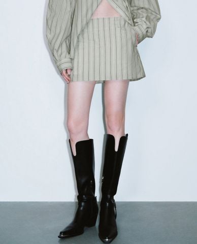  URBAN REVIVO - Chân váy chữ A mini Striped 