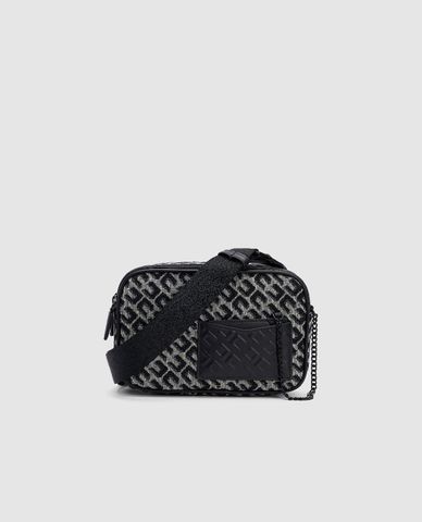  URBAN REVIVO - Túi đeo chéo nam phom chữ nhật Monogram Chained 