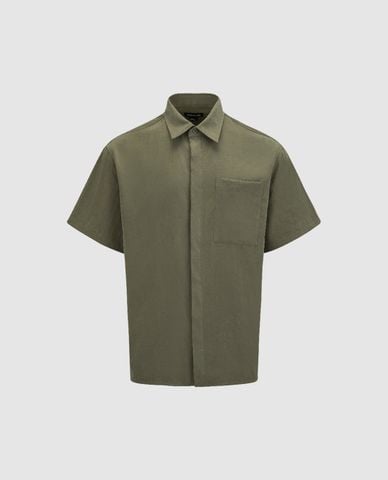  URBAN REVIVO - Áo sơ mi nam cổ bẻ tay ngắn phối túi Button Up Straight 