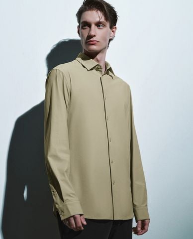  URBAN REVIVO - Áo sơ mi nam cổ bẻ tay dài Button Up Loose 